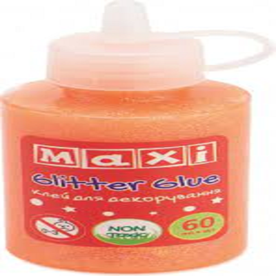 Клей для декорування неон з блискітками 60мл, помаранчевий Клей для декорування неон з блискітками 60мл, помаранчевий