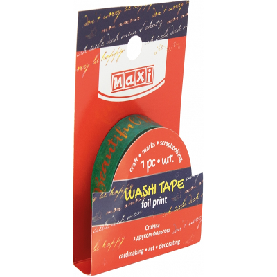 Стрічка клейка декоративна з принтом фольгою 15мм*5м (1) Стрічка клейка декоративна з принтом фольгою 15мм*5м (1)