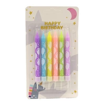 DSCN9322 Набір свічок для торта "Happy birthday" 6шт., блістер 1шт/єтік