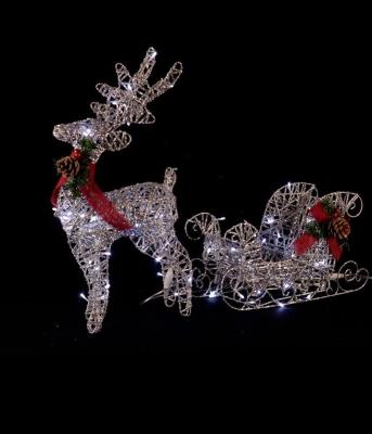 Олень з санями 50см срібний