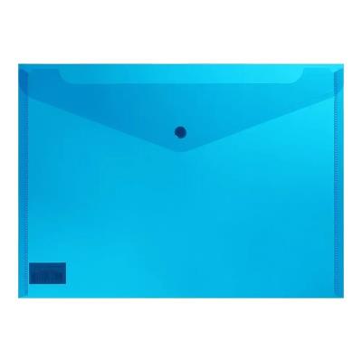 Папка-конверт А4 на кнопці, прозора, синя Папка-конверт А4 на кнопці, прозора, синя