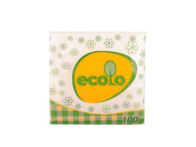 Салфетки Ecolo, 100л 24*24 (1шар) белые