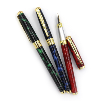 Ручка металлическая перьевая Baixin, FP801MG, мрамор, ассорти