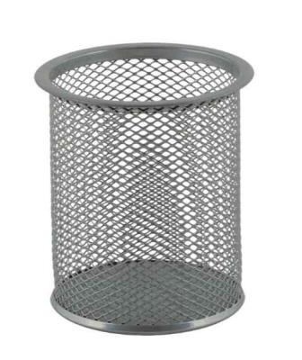 Подставка для ручек Buromax, круглая, 80х80х97 мм, металлическая, серебро