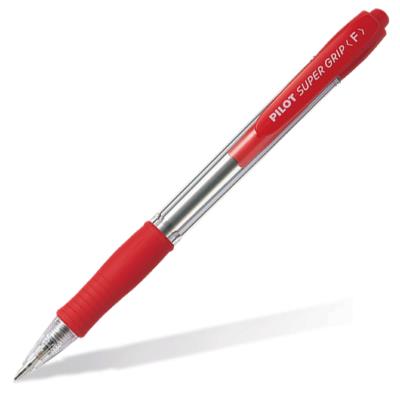 Ручка масляна, автоматична, BPGP-10R-F-R "Super Grip", 0.7 мм, червона, (1/10)