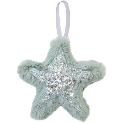 Зірка Yes! Fun пухнаста ментолова з декором, 16*16 см Зірка Yes! Fun пухнаста ментолова з декором, 16*16 см