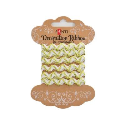 Декоративна стрічка "Хвиля біла із золотою ниткою", 2м