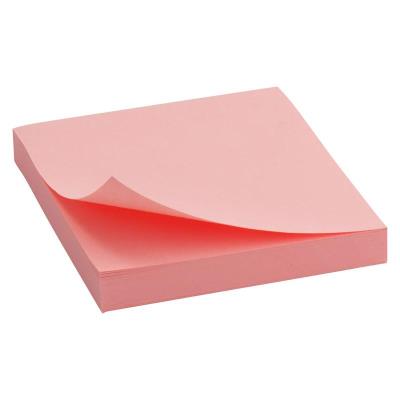 Блок паперу з клейким шаром 75x75мм, 100 аркушів, рожевий (1/24/288)