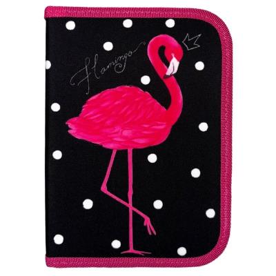 пенал 1-яр. пустий, 1 відворот, поліестер, "Flamingo", 24103C