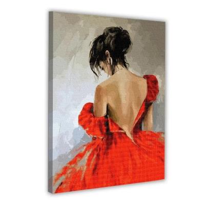 Картина за номерами з алмазною мозаїкою SANTI "Леді в червоному", 40*50см