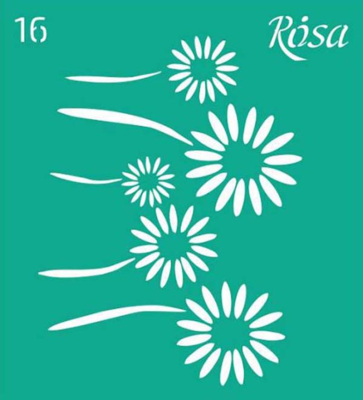 Трафарет багаторазовий самоклеючий, №16, 9х10см, серія „Квіти“, ROSA TALENT (1)