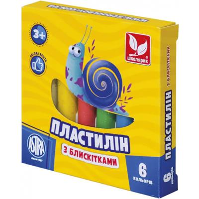 Пластилин круглый восковой с блестками 6 цветов (1/26) Пластилин круглый восковой с блестками 6 цветов (1/26)