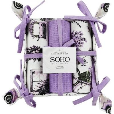 Кухонний текстиль SOHO Наб. руш. 40*60см бавовна 100% Lavander хліб. 3 шт. (BS 60012H)