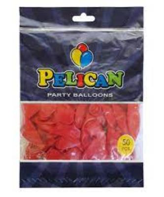 Кульки Pelican 12' (30 см), пастель червоний 1250-837, 50шт/уп ціна за 1 шт
