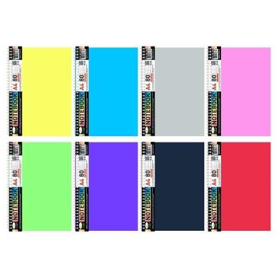 Блокнот А4, 80 арк., пластик, пружина збоку