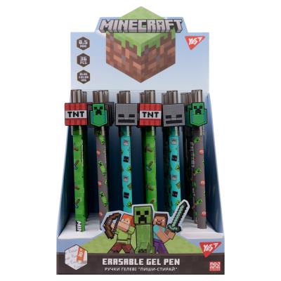 Ручка гелева YES пиши-стирай "Minecraft" 0,5 мм, синя