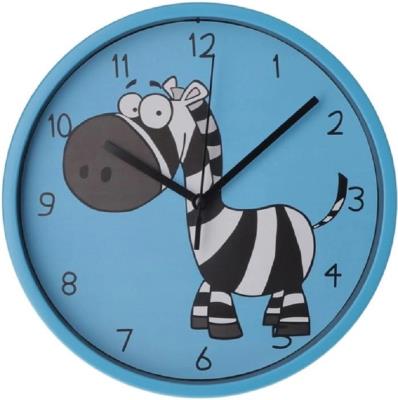 Годинник настінний пластиковий Optima LITTLE ZEBRA, блакитний Годинник настінний пластиковий Optima LITTLE ZEBRA, блакитний
