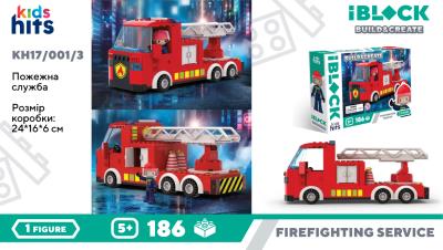 Конструктор Kids hits IBLOCK JUNIOR арт. KH17/001/3 (36шт/2) 186дет., Пожежна мажина короб. 24*16* Конструктор Kids hits IBLOCK JUNIOR арт. KH17/001/3 (36шт/2) 186дет., Пожежна мажина короб. 24*16*