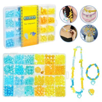 Бісер арт. PL-15/01/04 (120шт/2) патріотичні кольори, намистини, бісер, підвіски, гумова волосінь