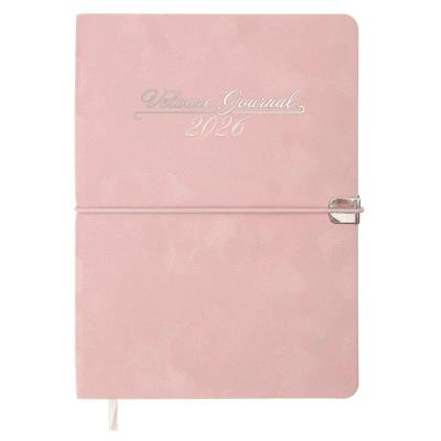 Щоденник датов. 2026 VELOUR, A5, рожевий, штуч. шкіра