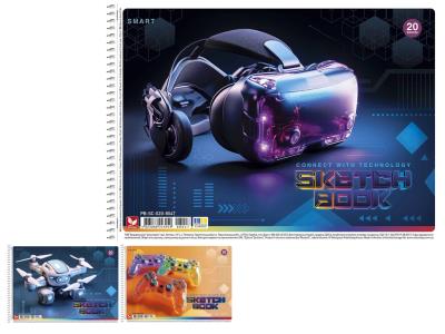 Альбом для малювання, спiраль, 20арк., 120г/м2, Школярик