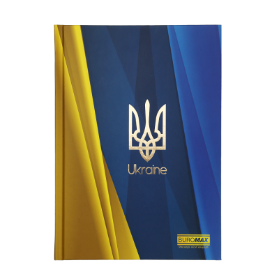 Блокнот UKRAINE, А5, 96 аркушів, клітинка, тверда обкл., глян. лам., синій електрик, ВМ.24511101-45