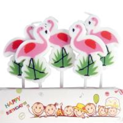 Набор свечей для торта 5шт. "Фламинго" Набор свечей для торта 5шт. "Фламинго"