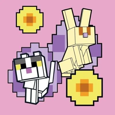 Картина за номерами SANTI "Майнкрафт. Кролик та котик", 25*25см