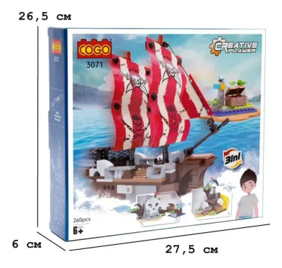 Конструктор "Креативність" (260 елм.) Піратський острів / COGO