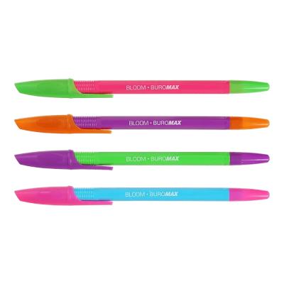 Ручка кулькова BLOOM, 0.7мм. ассорті корпусів, сині чорнила