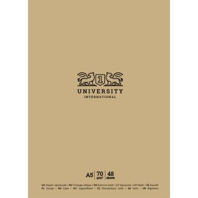 Зошит загальний, скоба, А5/80арк., у лінію, білий блок, 70г/м2, крафт, Student