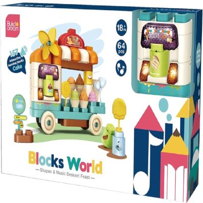 Конструктор з великих деталей машинка, 64 дет. світло, звук Конструктор з великих деталей машинка, 64 дет. світло, звук