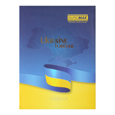 Записна книжка UKRAINE, А5, 80 арк., клітинка, тверда обкладинка, гл. ламінація з поролоном, блакитна Записна книжка UKRAINE, А5, 80 арк., клітинка, тверда обкладинка, гл. ламінація з поролоном, блакитна