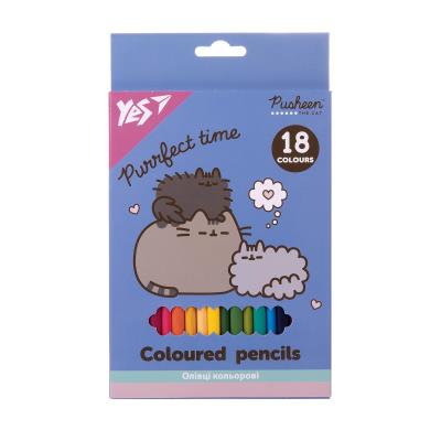 Олівці кольорові Yes 18 кол. "Pusheen"