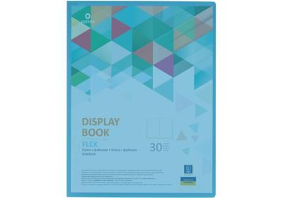 Папка А4 з 30 файлами Optima "FLEX", блакитна