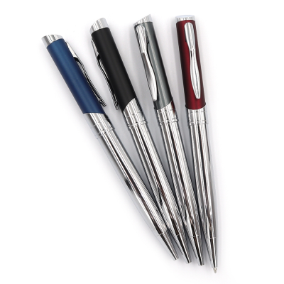 Ручка мет. пов. "Baixin" синя, mix4, 12шт / етик. 