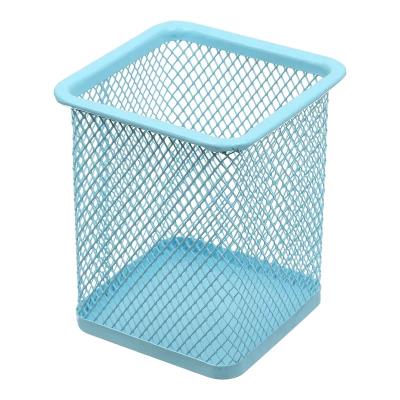 Підставка для ручок квадратна, PASTEL, металева, блакитна