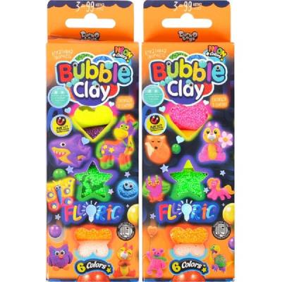 Креативное творчество "BUBBLE CLAY "FLUORIC" 6 цветов, BBC-FL-6-01U,02U