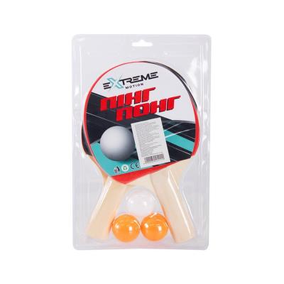 Теніс настільний арт. TT24165 (60шт) 2 ракетки, 3 м'ячики, в слюді,товщина 7 мм