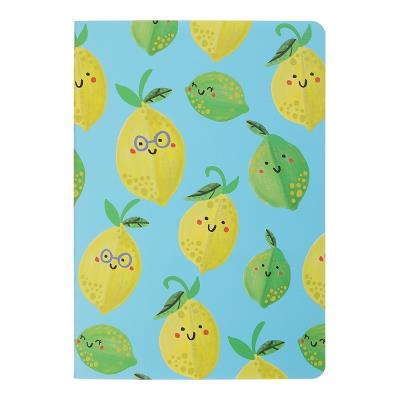 Книга для нотаток FRUITS, А5, 32 арк., клітинка, прошита обкладинка, блакитна