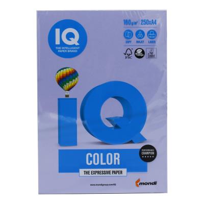 Папір кольоровий, IQ Color Trend, A4, 160г/м2, 250 арк, LA12, лавандовий (1/5/200)