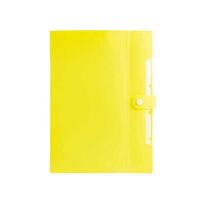 Папка на 6 отделений на кнопке с расширением A4, светло-лимонная, О35522