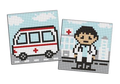 Набір з алмазною мозаїкою на самоклеючій основі для дітей "Професії.Лікар" 9х9см