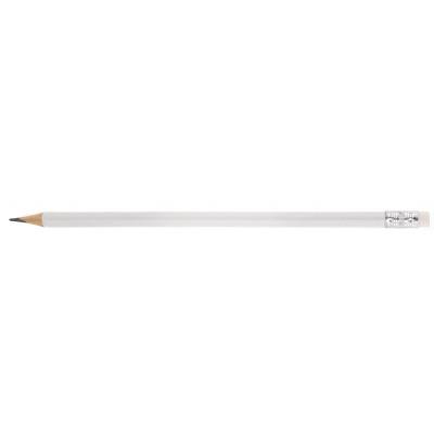 Олівець чорнографітний тригранний ECONOMIX PROMO корпус білий, з резинкою, Е11332