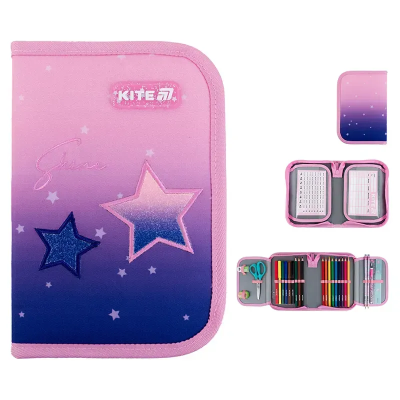 Пенал Kite 1 від., 2 відв., з наповненням 622H Sparkling