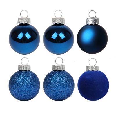 Набір новорічних куль Yes! Fun пластик 8см, 6 штук у тубусі, синій