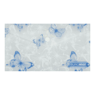 Папка-конверт на кнопці ARABESKI, DL, матовий напівпрозорий пластик, білий перламутр