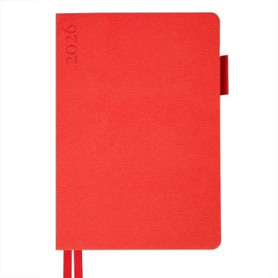 Щоденник-діловий записник А5 Leo Planner датований 2026 "Binario", м'який, червоний, 368 сторінок