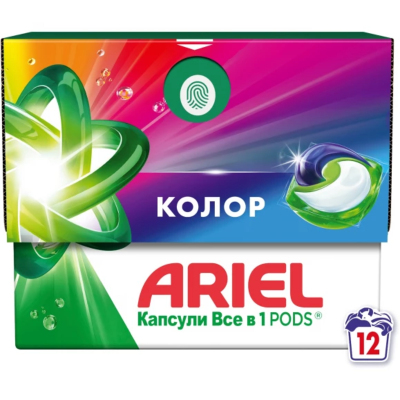 66197 ARIEL Авт Гель СМЗ рідкий в розчинних капсулах Для кольорового 12X18.2г