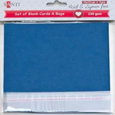 Набор заготовок для открыток темно-синие Santi 15см * 15см 5 шт. (952278) Набор заготовок для открыток темно-синие Santi 15см * 15см 5 шт. (952278)